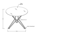 Table basse moderne avec plateau en verre trempé, pieds en métal, facile à nettoyer, meubles pour la maison, table à manger