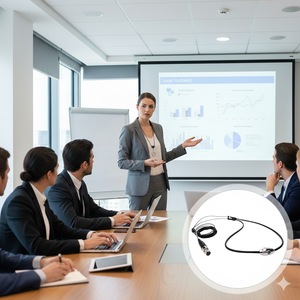 Flexible <b>Power</b> Compatibility <b>USB</b> Stage Microphone with Comfortable Necklace Design High-quality <b>Cable</b> for Business Corporate Use - Product Image 1