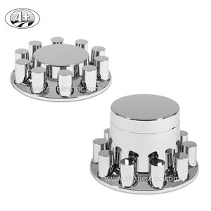 Couvercle de roue arrière en ABS chromé Style plat en plastique de 22.5 pouces pour essieux de camion et de bus américains - Product Image 3