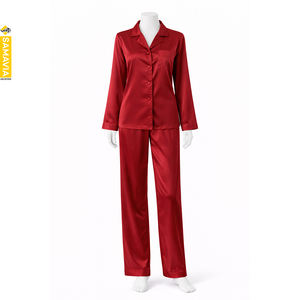 Conjunto de Pijama de Satén Estampado para Mujer, Logotipo Personalizado al por Mayor OEM, Algodón Suave de Secado Rápido |   Conjunto de 2 Piezas de Ropa de Dormir y para Estar en Casa - Product Image 1