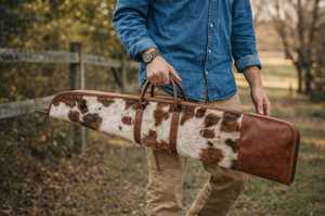 Étui en cuir et velours côtelé tendance avec bandoulière amovible, respirant et personnalisable, support pour 6 équipements de chasse à porter à la main - Product Image 2
