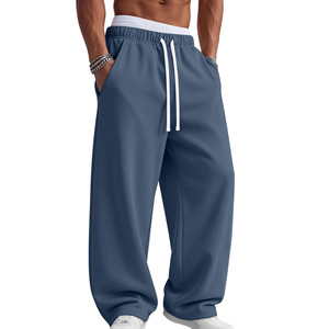 <b>Men's</b> Premium Baggy Sweatpants Cotton Fleece Fabric Soft <b>Stretch</b> Fit Comfortable Casual Wear For Everyday Lifestyle Trousers - Product Image 3