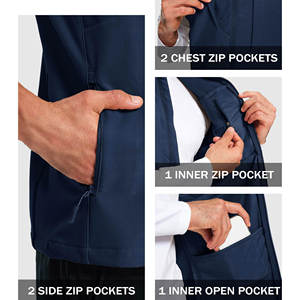 Gilet Softshell Décontracté Homme Automne – Veste Sans Manches de Travail Extérieur Entièrement Zippée Multi-Poches Utilitaire Coupe-Vent Résistant à l'Eau - Product Image 6