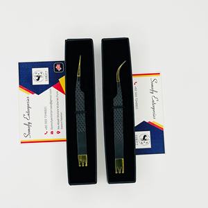 Nouvel Arrivage – Pince à Épiler pour Extensions de Cils en Acier Inoxydable Noir Mat de Qualité Supérieure, Faite à la Main, Durable, pour Femmes - Product Image 1