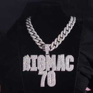 Pendentif Breloque Bigmac 70 Lettres en Moissanite, Argent 925 et Alliage de Zinc, Style Hip-Hop pour Homme, avec Micro-Incrustation de Strass en Cristal Thème - Product Image 4
