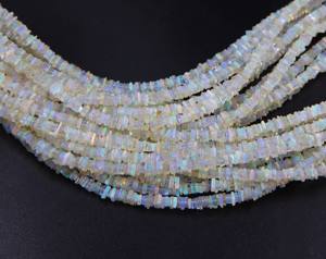 Perles d'opale éthiopienne naturelle multicolore, opale à reflets multiples, en forme de copeaux lisses, environ. 3 MM 16 pouces de longueur - Product Image 6