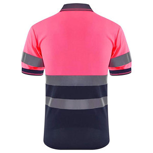 Safety Worker Wear Polo Shirts High Visibility Construction Work Short Sleeve Reflective Safety Clothing Polo Shirt - Product Image 5