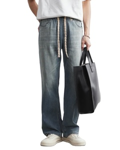 Jean en Denim Délavé Vintage pour Hommes, Streetwear, Pantalon Droit, Décontracté, de Haute Qualité, Taille Moyenne, Nouvelle Tendance - Product Image 5