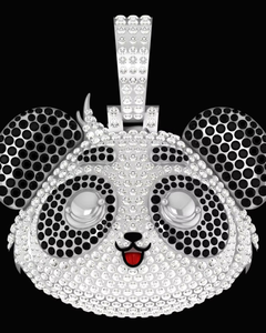 Iced Out Panda Pendant 925 Silver VVS Moissanite Pendant Hip Hop Pendant Rapper Bling Pendant For Men's Pass Diamond Tester - Product Image 1