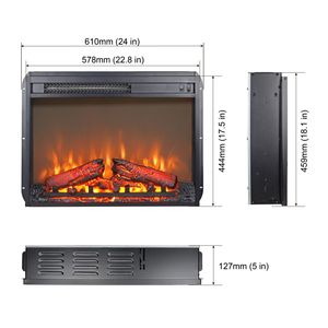 Inserto per Caminetto Elettrico da 23 Pollici con Fiamma Realistica e Set di Tronchi, Protezione da Surriscaldamento, Nessun Controllo Necessario - Product Image 2