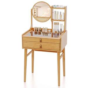 Meuble-lavabo de salle de bain en bois massif de 60 pouces, finition bois naturel, vente en gros, grande quantité, directement de l'usine, prix abordables, taille personnalisable - Product Image 1