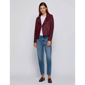 Women Elegant Solid Women's <b>Leather</b> <b>Jacket</b> <b>Long</b> Sleeves Fashion Zipper PU Women's <b>Leather</b> <b>Jacket</b> - Product Image 3