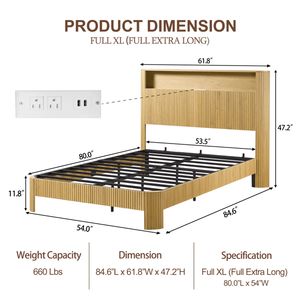 Letto Imbottito Misura XL con Testiera Contenitore, Stazione di Ricarica Integrata, Design a Linee Ondulate e Apertura Silenziosa - Product Image 2