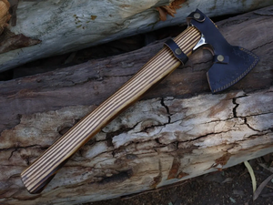 Hache de camping artisanale en acier au carbone LEGACY BLADES, manche en bois, outil de découpe industriel, fournisseur de marques privées - Product Image 5