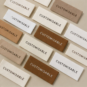 Étiquettes tissées personnalisées rectangulaires en coton, à coudre, lavables, avec bords coupés à chaud, pour vêtements, chapeaux, chaussures - Product Image 2