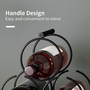 Portabottiglie da Bancone Mecor per 6 Bottiglie, Design Classico a 3 Livelli, Organizzatore per Vini in Legno Rustico e Metallo - Product Image 6