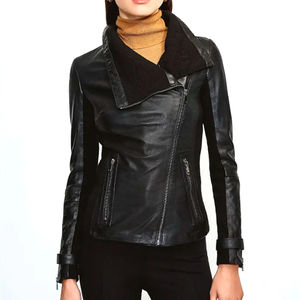 Chaqueta de Cuero Vintage para Mujer, de Moda, con Forro de Nailon Transpirable, Diseño Personalizable con Logotipo OEM para Mujeres y Niñas - Product Image 1