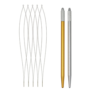 Kit d'application professionnel pour extensions de micro-anneaux, avec fil flexible et crochet de pose, équipement pour salons de coiffure et barbiers, fourniture d'usine - Product Image 1