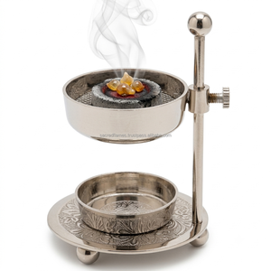 Nickel Plated Brass Resin Incense Burner Height Adjustable Sieve Tealight <b>Candle</b> Frankincense Warmer Wholesale - Product Image 6