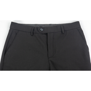 Men's Black Formal Straight Fit Trousers Mid Waist Button Fly Anti-Wrinkle Polyester <b>Wool</b> Blend Autumn Wear - Product Image 5