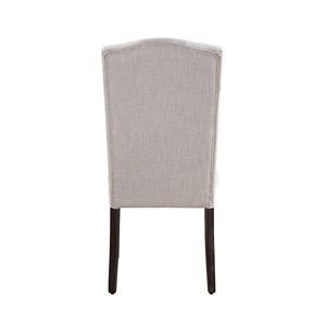 Gerardo <b>Set</b> of 2 Beige <b>Linen</b> and Weathered Espresso Dining Chairs - Product Image 3