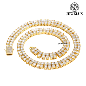 Premium Iced Out <b>Statement</b> <b>Necklace</b> Moissanite Round Brilliant Cut 925 Silver Rhodium Plated Luxury Party Jewelry Unisex - Product Image 4