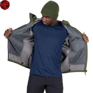 Veste softshell pour homme, à capuche, coupe-vent, imperméable, avec fermeture éclair, poche poitrine zippée, poignets ajustables - Product Image 3