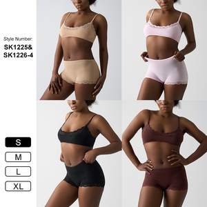 Ensembles de lingerie de yoga sans couture en dentelle SK1225&SK1226-4 pour femmes, ensembles sexy de soutien-gorge et culotte 2 pièces, bralette triangle - Product Image 2