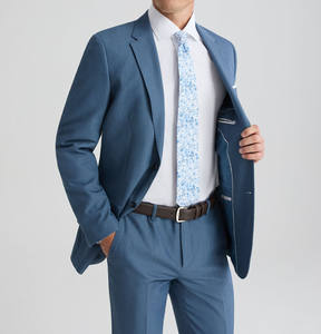 Costume de mariage bleu sur mesure pour homme, respirant, élégant, avec blazer bleu premium et pantalon slim, couleurs personnalisables - Product Image 5