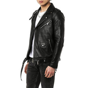 Veste en cuir pour homme, style décontracté, fermeture éclair, tendance, effet peau de crocodile, nouvelle arrivée, design populaire, authentique et à la mode. - Product Image 2