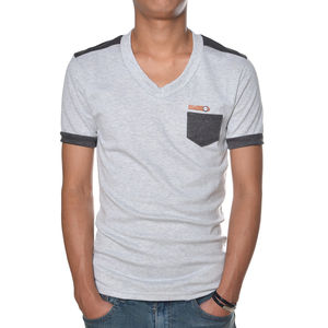 T-shirt de sport décontracté pour homme, col en V, 100 % coton respirant et écologique, à manches courtes, personnalisable avec logo – Meilleures ventes - Product Image 5