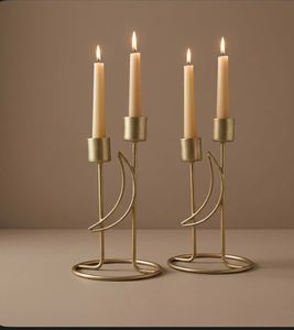 Candelabro Geométrico de Hierro Hecho a Mano Unicorn Handicrafts, Portavelas Integrado, Centro de Mesa Contemporáneo y Duradero para Comedor - Product Image 3