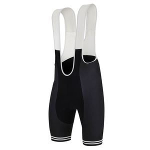 Cuissard de cyclisme noir pour homme avec bandes blanches et matière respirante en nylon et élasthanne - Product Image 3