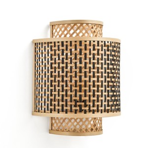 Lámpara de pared de bambú hecha a mano, lámpara de pared curvada de madera maciza, accesorios de iluminación para sala de estudio, pasillo - Product Image 4