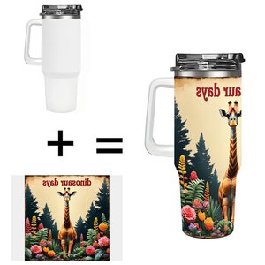 Vaso Personalizado de Acero Inoxidable de 40oz con Diseño de Jirafa para Eventos de Club de Lectura - Product Image 1