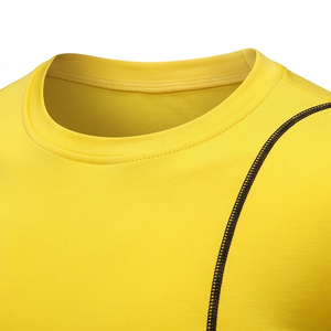 Custom OEM Gym T-<b>Shirt</b> <b>Men</b> Polyester Spandex <b>Stretch</b> Short Sleeve Compression Sports Fitness Training T <b>Shirt</b> - Product Image 3