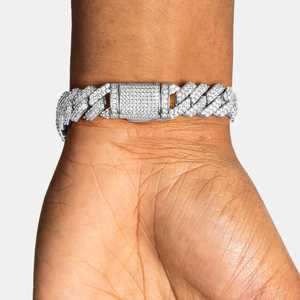 Pulsera Iced Out Cuban Link de Plata de Ley 925 con Diamantes de Moissanita, Joyería de Lujo Hip Hop para Unisex, Pulsera de Moda Bling - Product Image 3