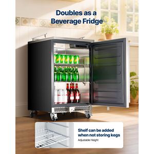 Dispenser di Birra Commerciale a Triplo Rubinetto, Frigorifero per Fusti di Dimensioni Standard con Serbatoio CO2 da 5 libbre, Kegerator con Torre a 3 Birre - Product Image 5