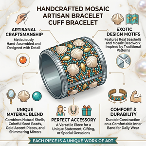 Pulseras articuladas con cuentas y conchas, con un estilo artesanal elegante, ideales para regalos de accesorios de moda y boutiques. - Product Image 6