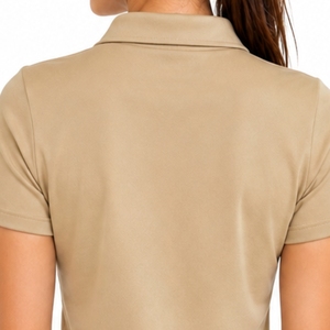 Polo zippé pour femme de qualité supérieure, doux et confortable, à manches courtes, demi-zip, taille S - Product Image 4