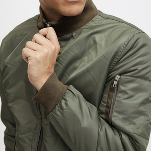 Mens Casual Bomber <b>Jacket</b> Solid Color Zipper <b>Pilot</b> Style Flight <b>Jacket</b> with Pockets - Product Image 5