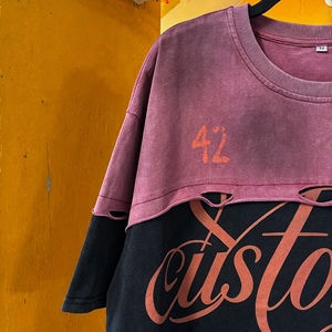 Wholesale Custom Logo Men Boxy Crop T-Shirt Distressed <b>Vintage</b> Wash Cut Sew <b>Graphic</b> <b>Tee</b> DTG Print Streetwear - Product Image 6