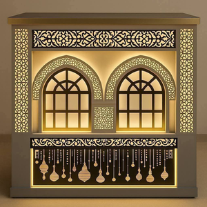 Luxury stainless steel catering buffet <b>window</b> counter with integrated led <b>lighting</b> - Product Image 1