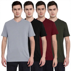 เสื้อยืดคอกว้าง แขนสั้น ผู้ชาย ผ้าฝ้าย 100% สีพื้น สไตล์ลำลอง ทรงปกติ ระบายอากาศได้ดี เนื้อผ้าเจอร์ซีย์ถัก - Product Image 4