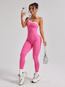 Combinaison de fitness une pièce pour femme |   Unitard d'entraînement élégant à une seule bretelle |   Tenue de sport légère et élastique - Product Image 2