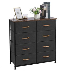 Cassettiera a 4 livelli con 8 cassetti in tessuto facili da estrarre, struttura in metallo, piano in legno, design estensibile per l'organizzazione - Product Image 3