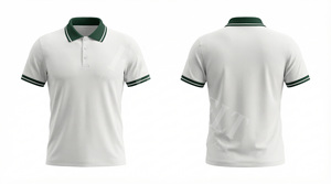 Camiseta Polo Personalizada con Nombre de Marca Propia, Cuello a Rayas Verde, Cierre de Botones Cómodo y Elegante, Camiseta Polo de Algodón de Secado Rápido - Product Image 4