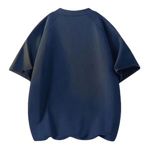 T-shirt décontracté tendance printemps/été 2026 à demi-zip, manches courtes, design raglan avec coutures, respirant à l'avant, Bangladesh - Product Image 2