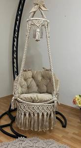 <b>Macrame</b> Swing,<b>Hanging</b> <b>Chair</b>,Hammock,Boho Style Swing <b>Chair</b>,Soft Cushioned Swing,<b>Macrame</b> - Product Image 4