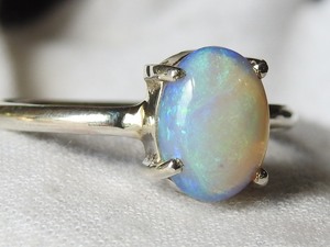 Solid Australian <b>Opal</b> <b>Ring</b>-Multi Fire Effect-925 Sterling Silver-October Birthstone-Classic Style-Prong Setting-Third Party - Product Image 2